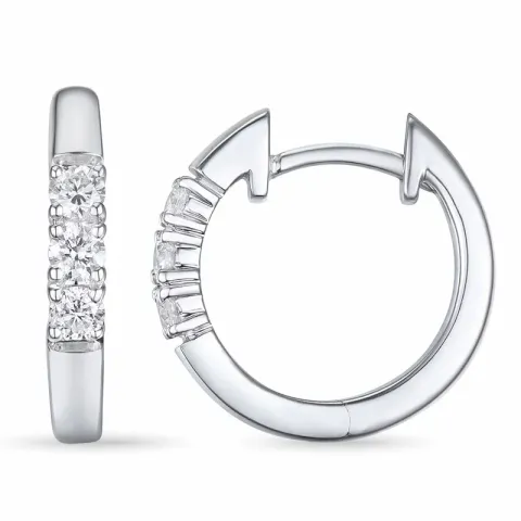 14 mm Kreole in 14 Karat Weißgold mit Diamant