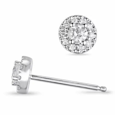 runden Diamant Ohrstecker in 14 Karat Weißgold mit Diamant