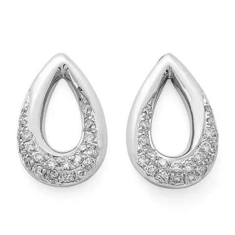 Tropfen Diamant Ohrstecker in 14 Karat Weißgold mit Diamant