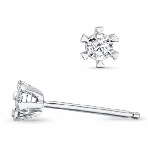 Diamant Solitärohrstecker in 14 Karat Weißgold mit Diamant