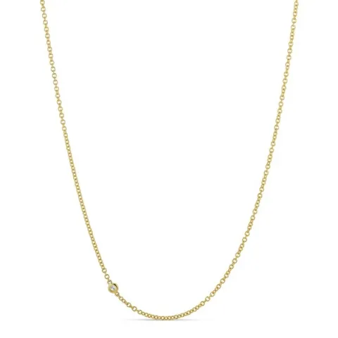 42 cm Halskette mit Anhänger aus 14 Karat Gold 0,046 ct