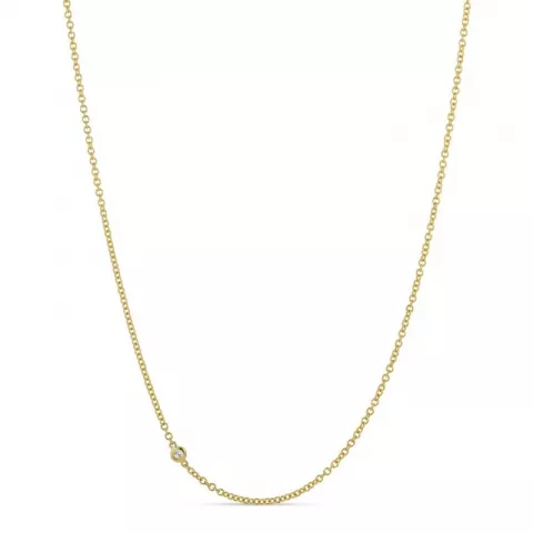 45 cm Halskette mit Anhänger aus 14 Karat Gold 0,046 ct
