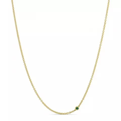 42 cm Halskette mit Anhänger aus 14 Karat Gold 0,09 ct
