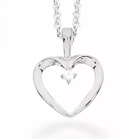 Scrouples Herz Halskette mit Anhänger in Silber weißem Zirkon