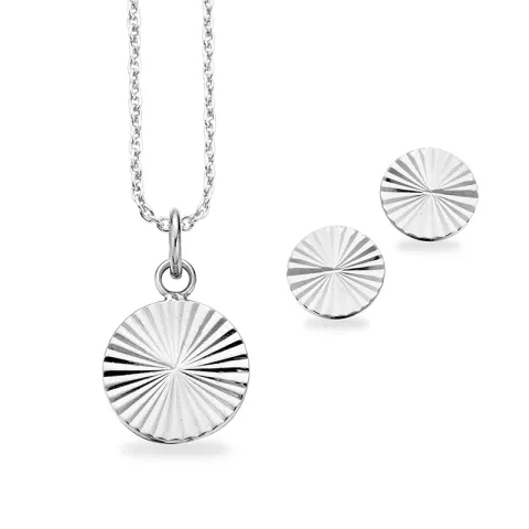 Scrouples Set mit Ohrringe und Anhänger in Silber