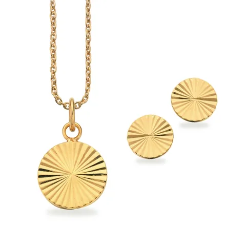 Scrouples Set mit Ohrringe und Anhänger in vergoldetem Sterlingsilber