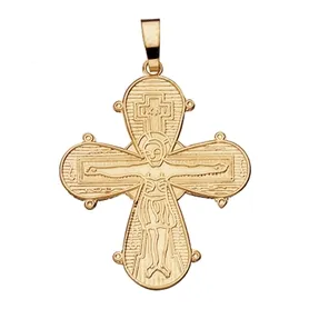 22 x 25 mm Scrouples Dagmarkreuz Anhänger in vergoldetem Sterlingsilber