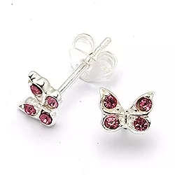 Scrouples Schmetterling Ohrringe in Silber pink Zirkon