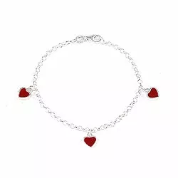 Scrouples Herz Armband in Silber rotem Emaille