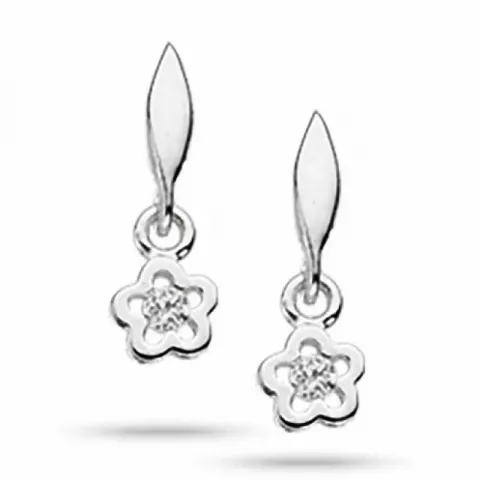 Scrouples Blume Ohrringe in Silber weißem Zirkon