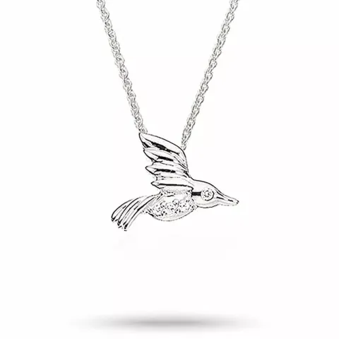 Scrouples Vögel Halskette mit Anhänger in Silber weißem Zirkon