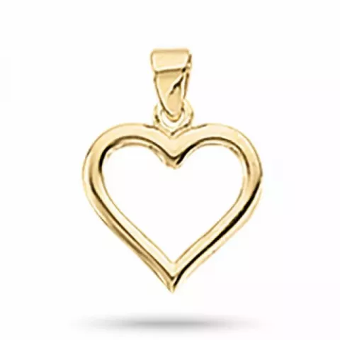14 X 19 mm Scrouples Herz Anhänger mit Halskette in 8 Karat Gold mit Vergoldete Silberhalskette