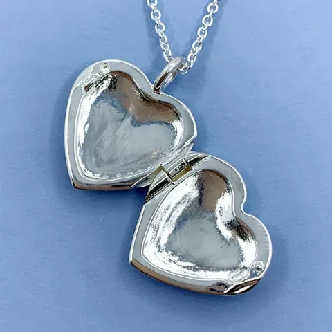 Scrouples Herz Medaillon mit Halskette in Silber
