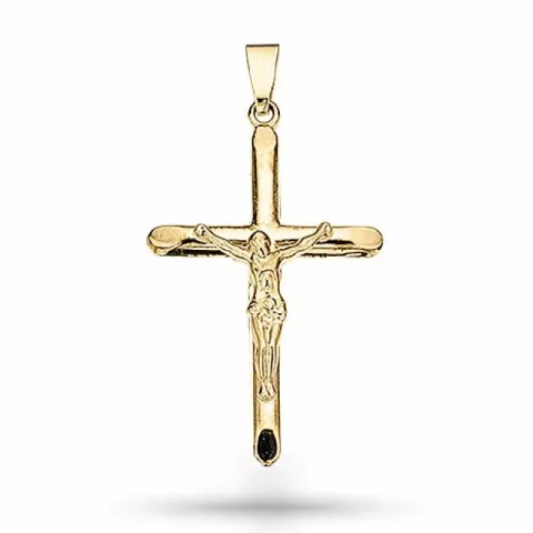 Jesus Scrouples Kreuz Anhänger in 8 Karat Gold