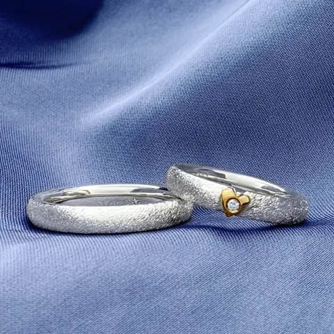 Scrouples trauringe in Silber und Gelbgold 0,02 ct