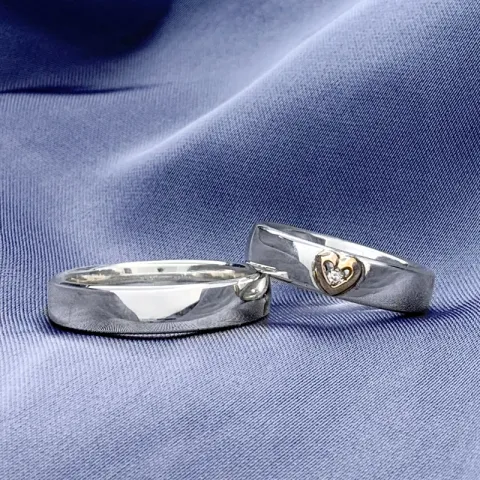 Scrouples trauringe in Silber und Gelbgold 0,02 ct