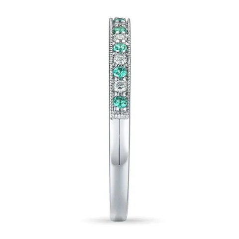 Smaragd Ring in 14 Karat Weißgold 0,08 ct 0,10 ct