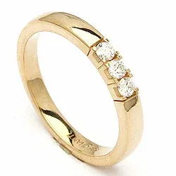 Memoirering in 14 Karat Gold 3 x 0,05 ct