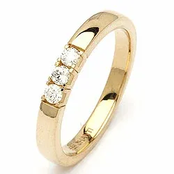 Memoirering in 14 Karat Gold 3 x 0,05 ct