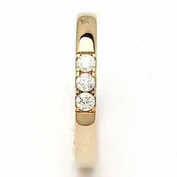 Memoirering in 14 Karat Gold 3 x 0,05 ct