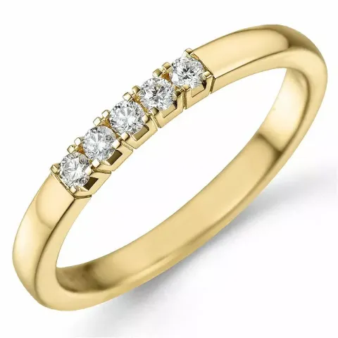 Memoirering in 14 Karat Gold 5 x 0,03 ct