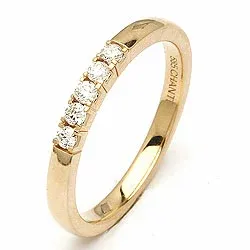 Memoirering in 14 Karat Gold 5 x 0,03 ct