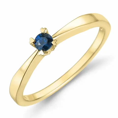 Herz Saphir Solitärring in 14 Karat Gold 0,198 ct