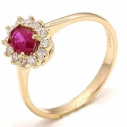 Rosettenring in 14 karat gold 0,26 ct 0,63 ct