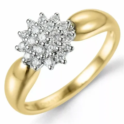 Diamantring in 14 karat gold- und weißgold 0,27 ct