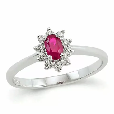 Diamant Rosettenring in 14 Karat Weißgold 0,11 ct