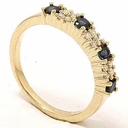 Saphir Diamantring in 14 Karat Gold 0,12 ct