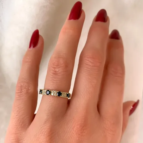 Saphir Diamantring in 14 Karat Gold 0,12 ct