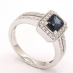 blauem Saphir Ring in 14 Karat Weißgold 0,43 ct 1,05 ct