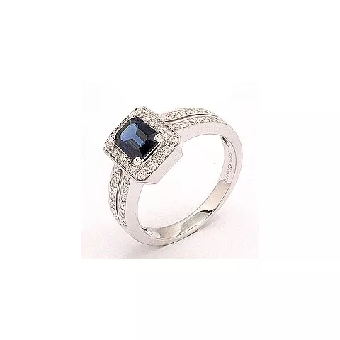 blauem Saphir Ring in 14 Karat Weißgold 0,43 ct 1,05 ct
