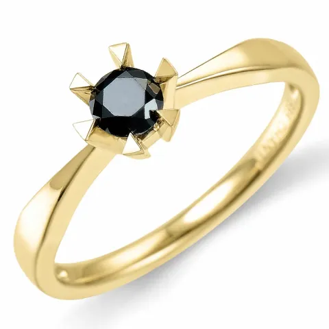 Kollektionsmuster schwarz Gold Ring in 14 Karat Gold 0,32 ct