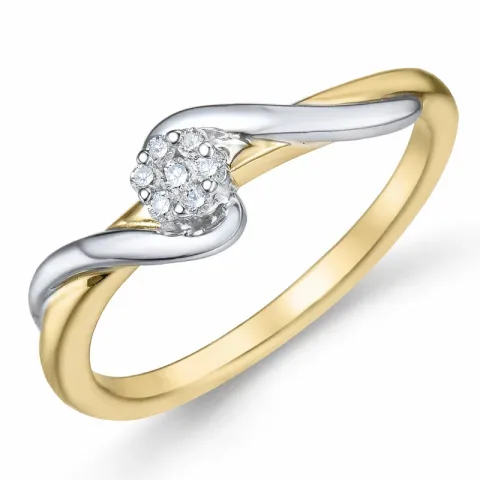 Diamantring in 14 Karat Gold- und Weißgold 0,06 ct