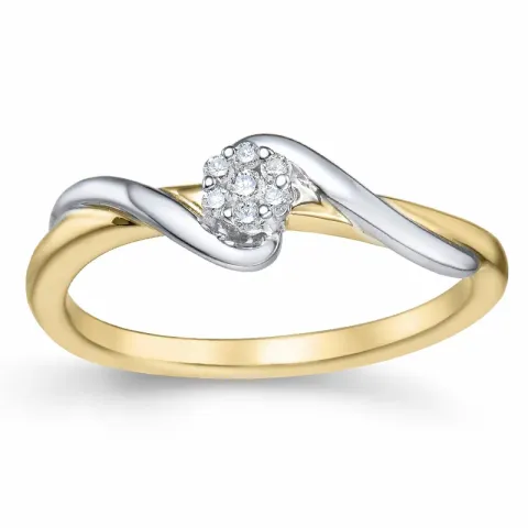 Diamantring in 14 Karat Gold- und Weißgold 0,06 ct