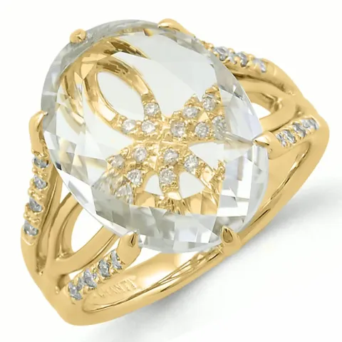 Quarz Diamantring in 14 Karat Gold 0,16 ct 6,00 ct