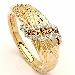 Designer Diamantring in 14 Karat Gold- und Weißgold 0,13 ct