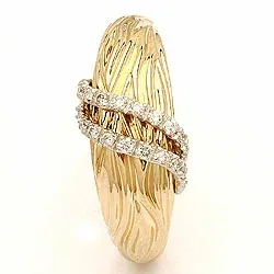 Designer Diamantring in 14 Karat Gold- und Weißgold 0,13 ct