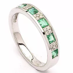 Bestellware - Smaragd Ring in 14 Karat Weißgold 0,07 ct 0,42 ct
