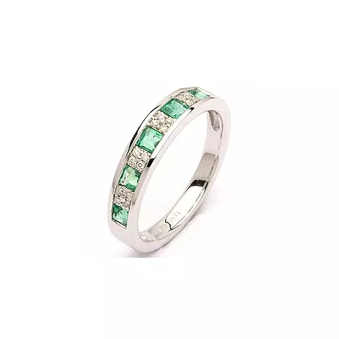 Bestellware - Smaragd Ring in 14 Karat Weißgold 0,07 ct 0,42 ct