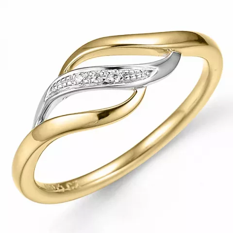 Ring in 14 Karat Gold- und Weißgold 0,015 ct