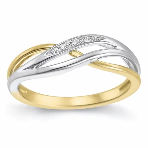 Diamantring in 14 Karat Gold- und Weißgold 0,015 ct