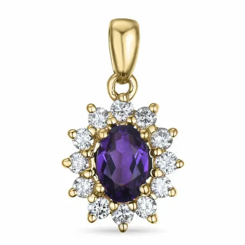 Amethyst Rosettenanhänger in 14 karat Gold 0,26 ct 0,45 ct