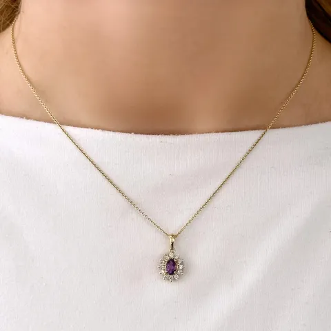 Amethyst Rosettenanhänger in 14 karat Gold 0,26 ct 0,45 ct