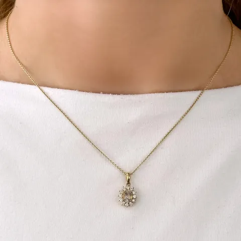 Diamant Rosettenanhänger in 14 karat Gold 0,26 ct