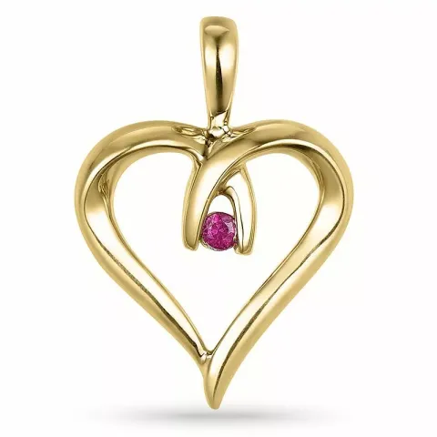 Herz Rubin Anhänger in 14 karat Gold 0,04 ct