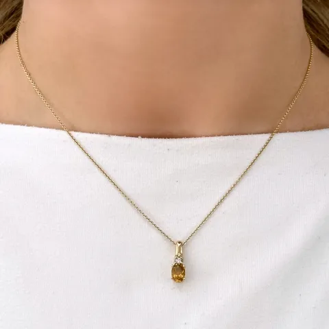 Citrin Anhänger in 14 karat Gold 0,05 ct 0,80 ct