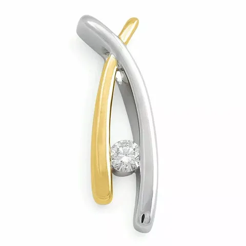 Diamant Anhänger in 14 karat Gold- und Weißgold 0,10 ct